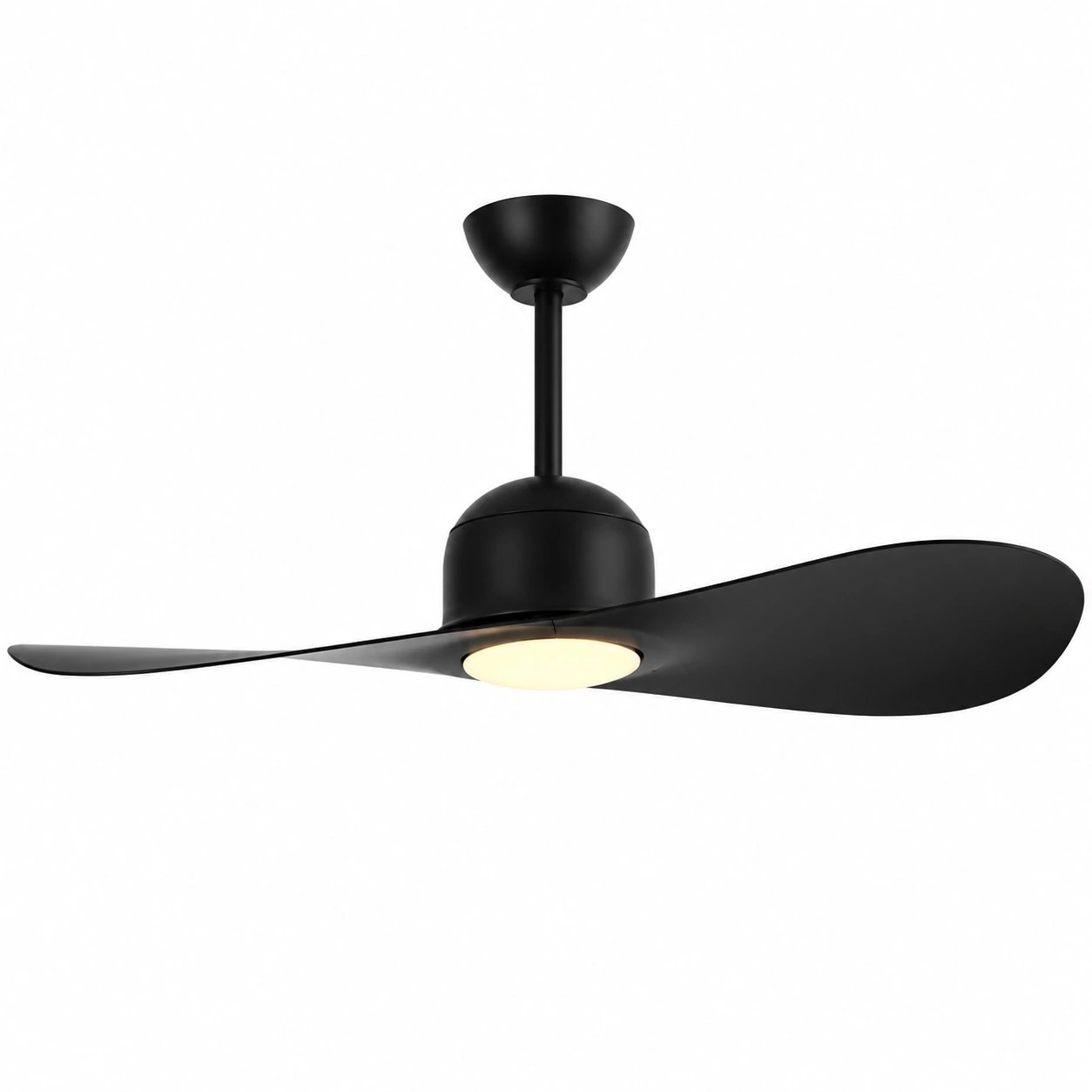 42 inch black fan with three-color dimming light