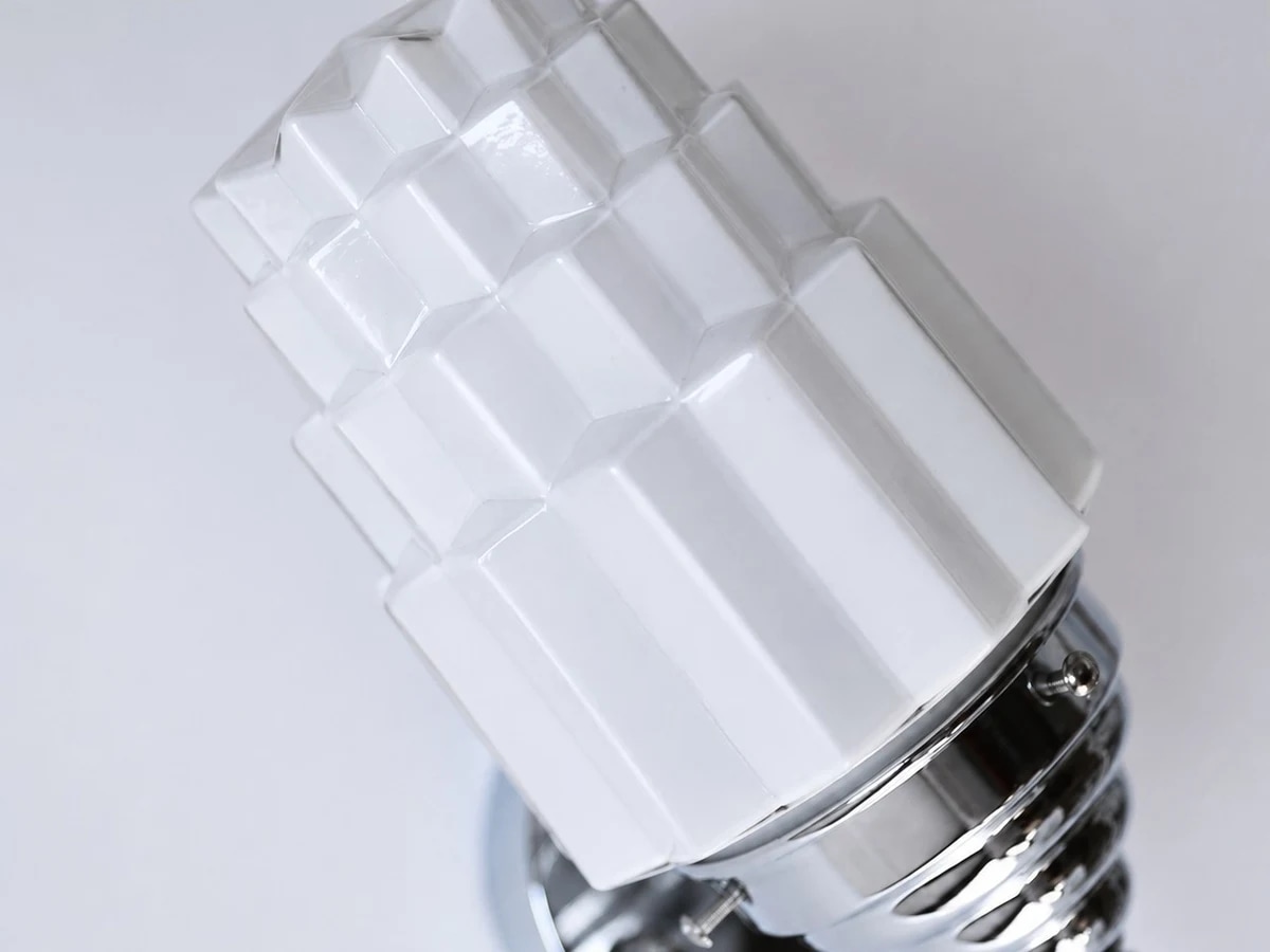 Tiered white glass shade detail