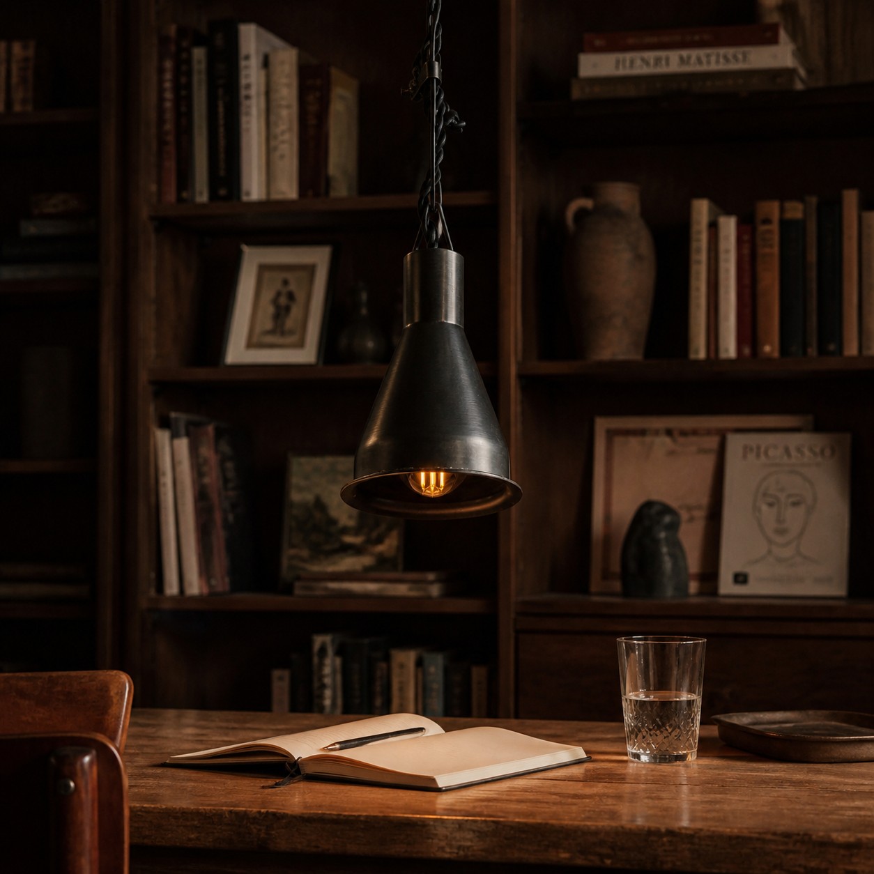 Escritorio de estudio / acabado negro