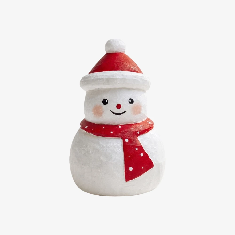 Ornement bonhomme de neige en bois fait main, style B