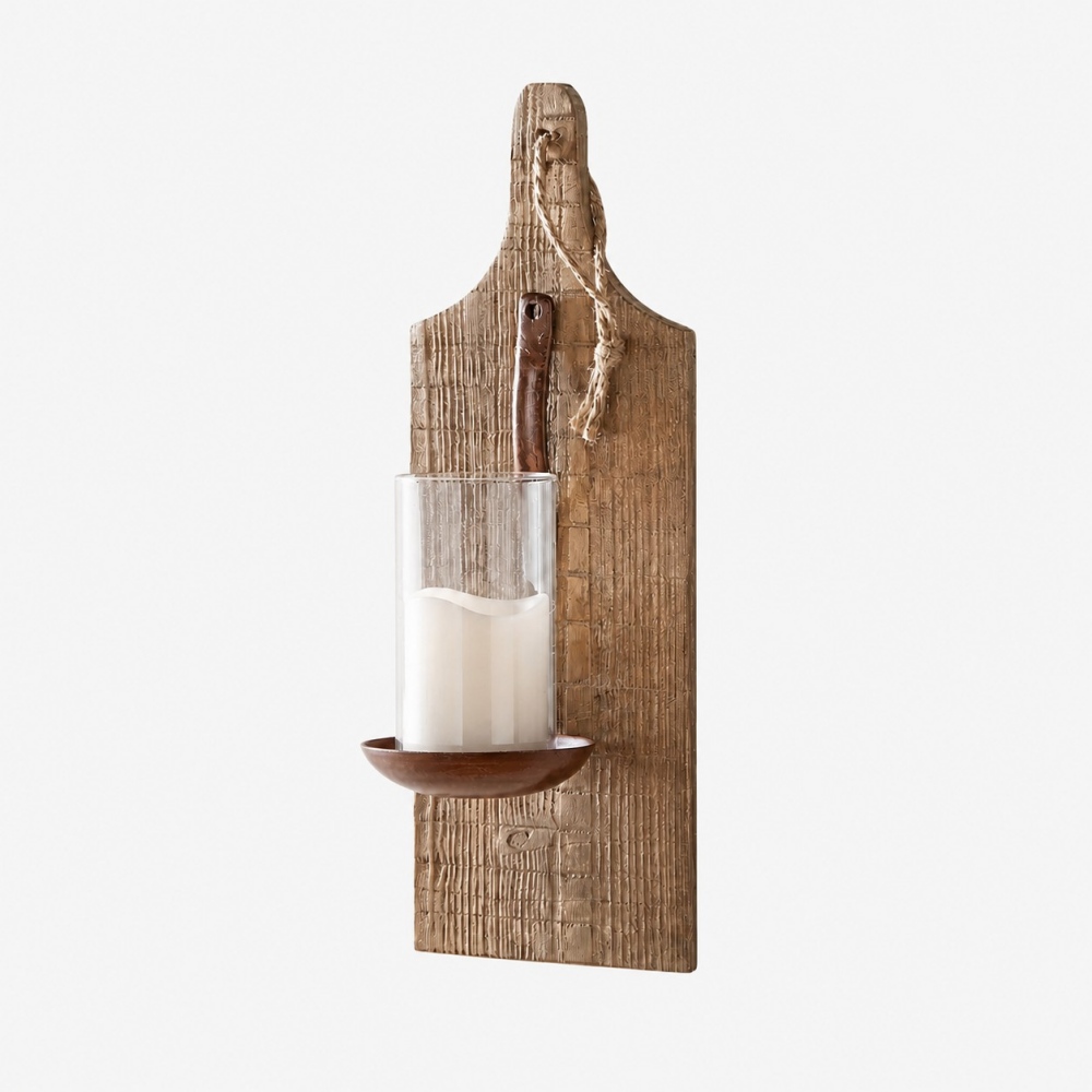 Wandlampe im rustikalen Stil, Wandleuchte aus Holz