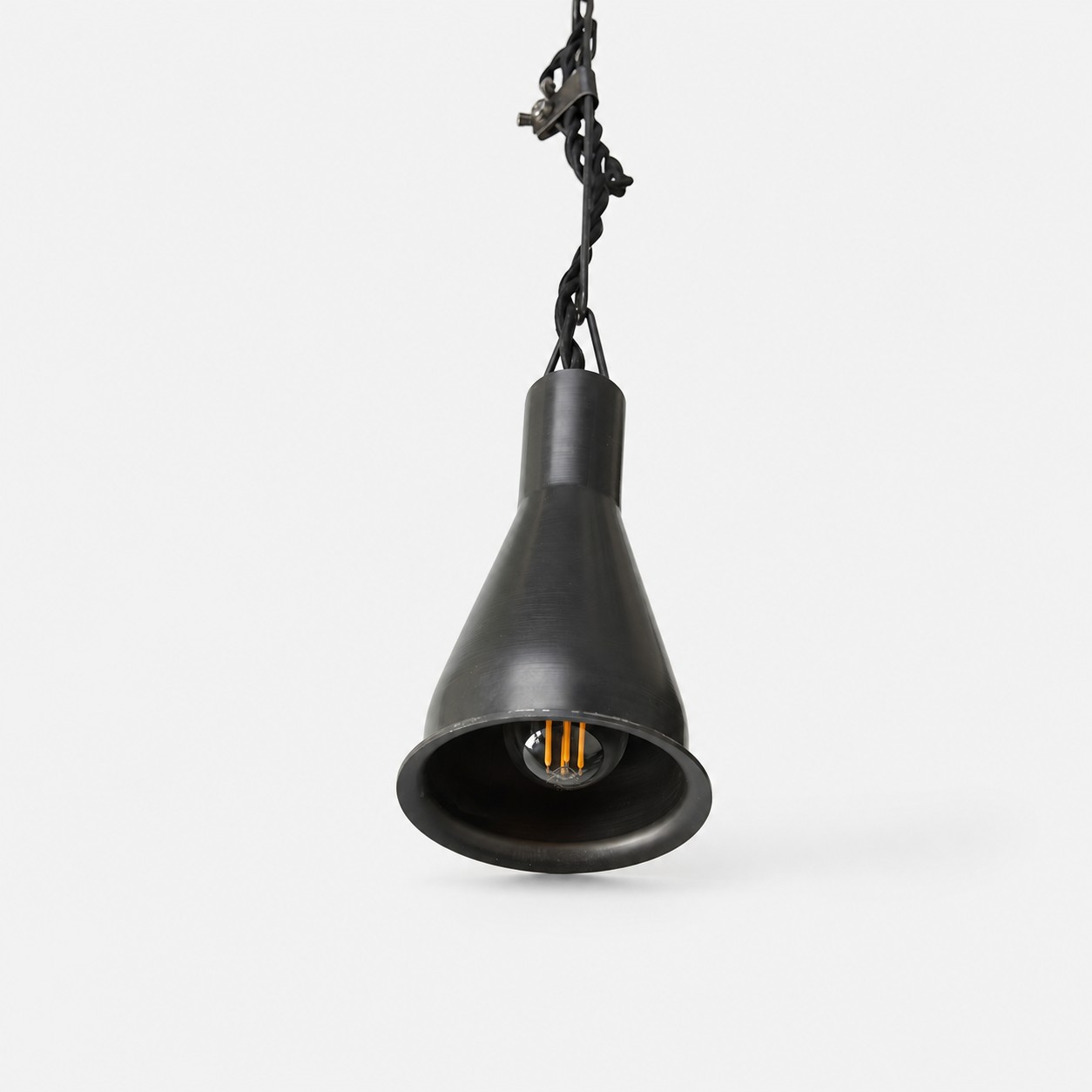 Lámpara colgante / Negro mate / Pantalla de 9 cm