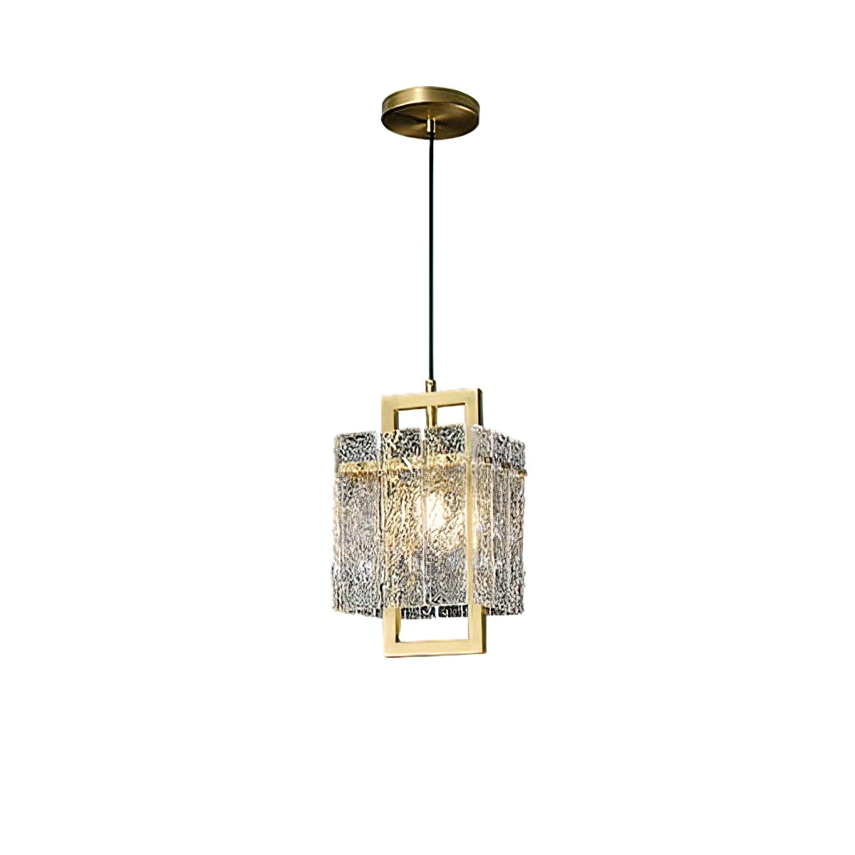 Square Frame Cracked Glass Lampshade Wall Lamp