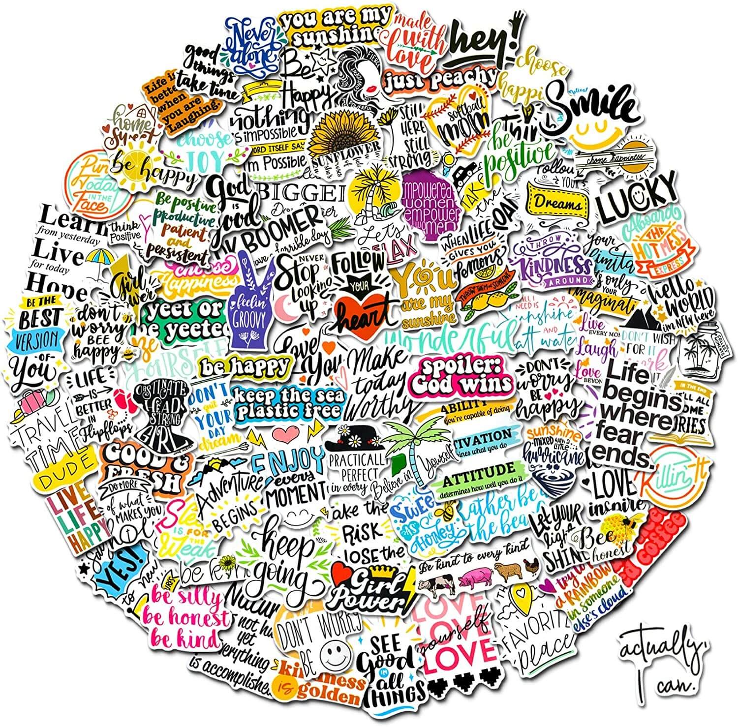 200 Pcs Inspirational Stickers Pack Motivational Quote Stickers for Laptop Water Bottles Book