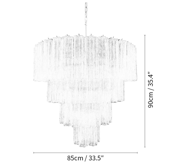 Murano Blue Glass Tubes Chandelier