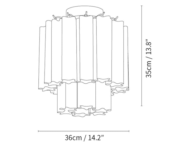 Pink Glass Tubes Murano Ceiling Lamp