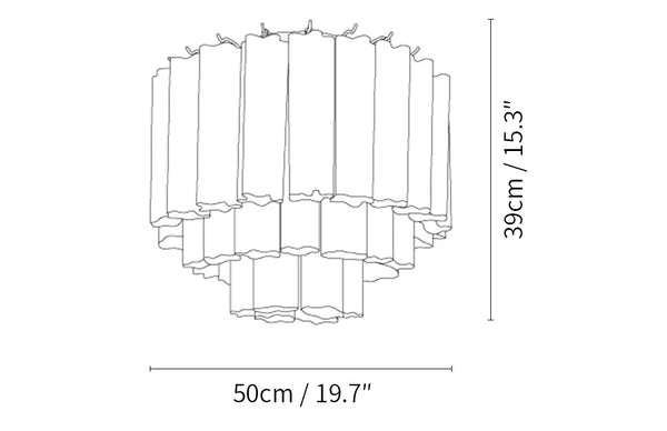 Blue Glass Tube Murano Ceiling Lamp