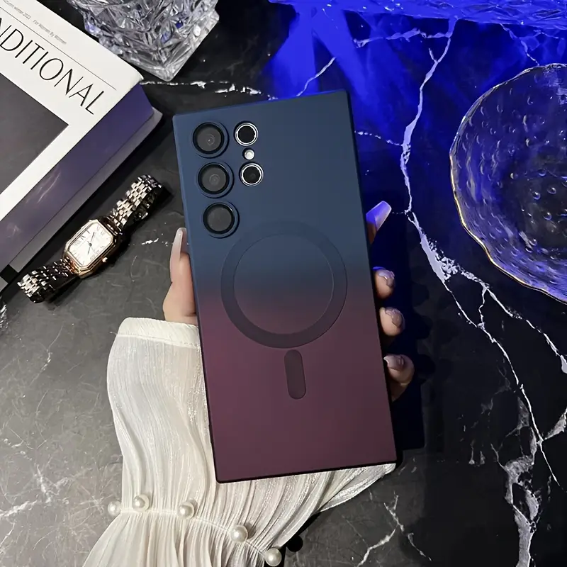for magnetic wireless charging gradient phone case for samsung s24 s20 s21 s22 s23 s20fe s21fe note 20 ultra plue candy color soft fall prevention protect cover details 6