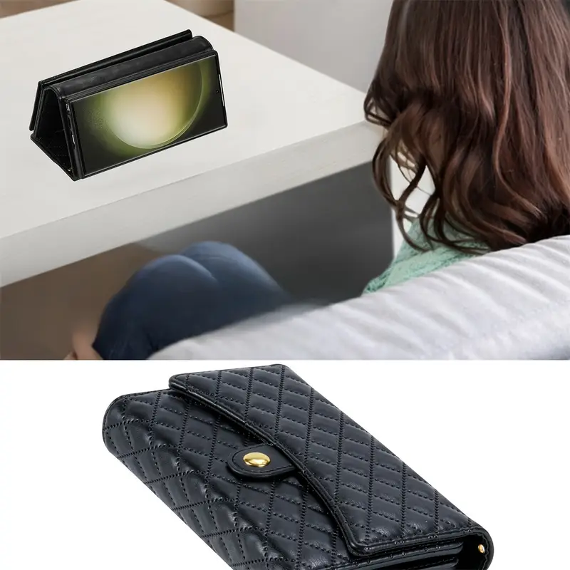 crossbody fashion faux leather mobile phone case wallet card holder for samsung galaxy s24 s23 s22 s21 s20 ultra s24 s23 s22 s21 s20 s23 fe details 4