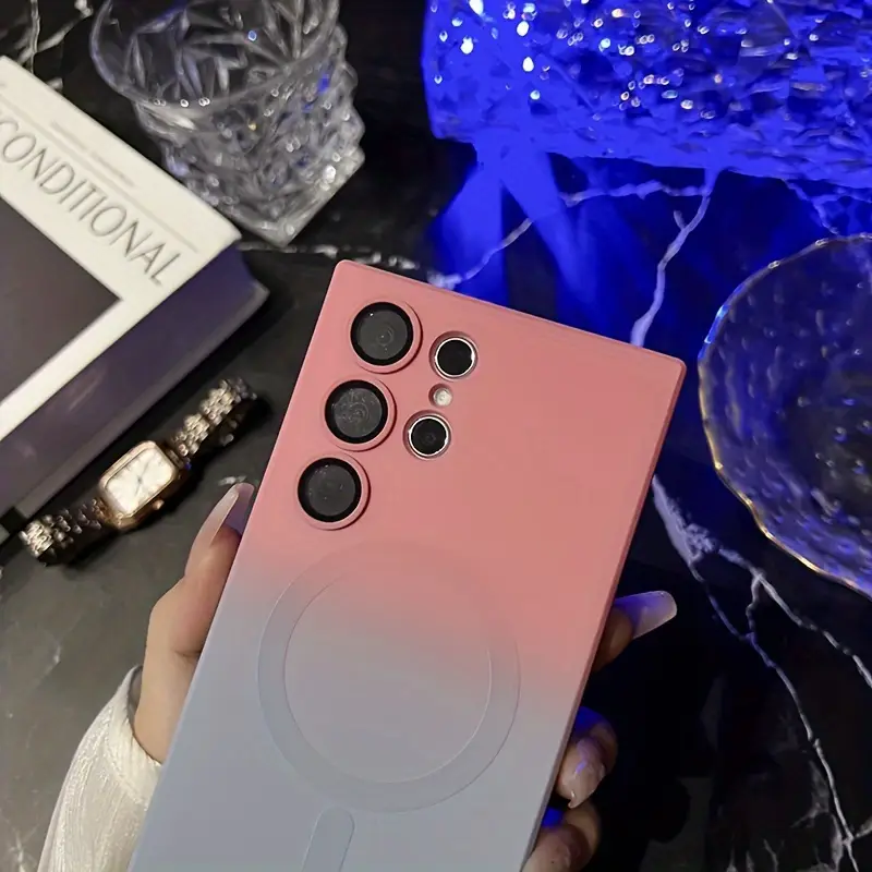 for magnetic wireless charging gradient phone case for samsung s24 s20 s21 s22 s23 s20fe s21fe note 20 ultra plue candy color soft fall prevention protect cover details 4