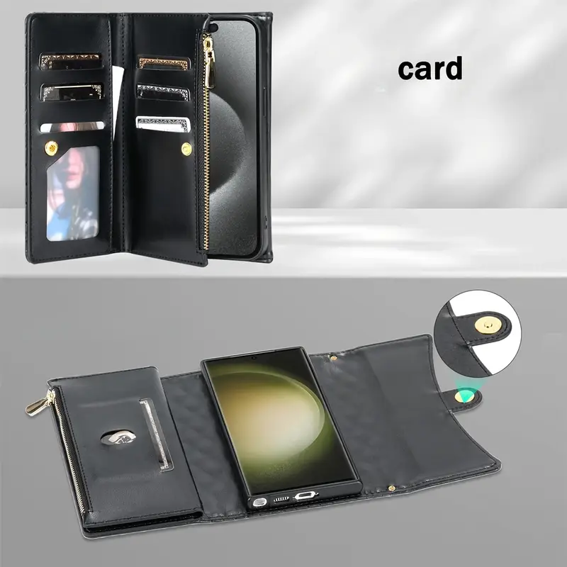 crossbody fashion faux leather mobile phone case wallet card holder for samsung galaxy s24 s23 s22 s21 s20 ultra s24 s23 s22 s21 s20 s23 fe details 3