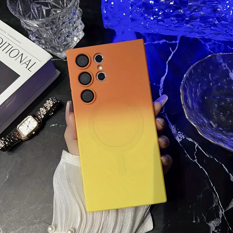 for magnetic wireless charging gradient phone case for samsung s24 s20 s21 s22 s23 s20fe s21fe note 20 ultra plue candy color soft fall prevention protect cover details 8