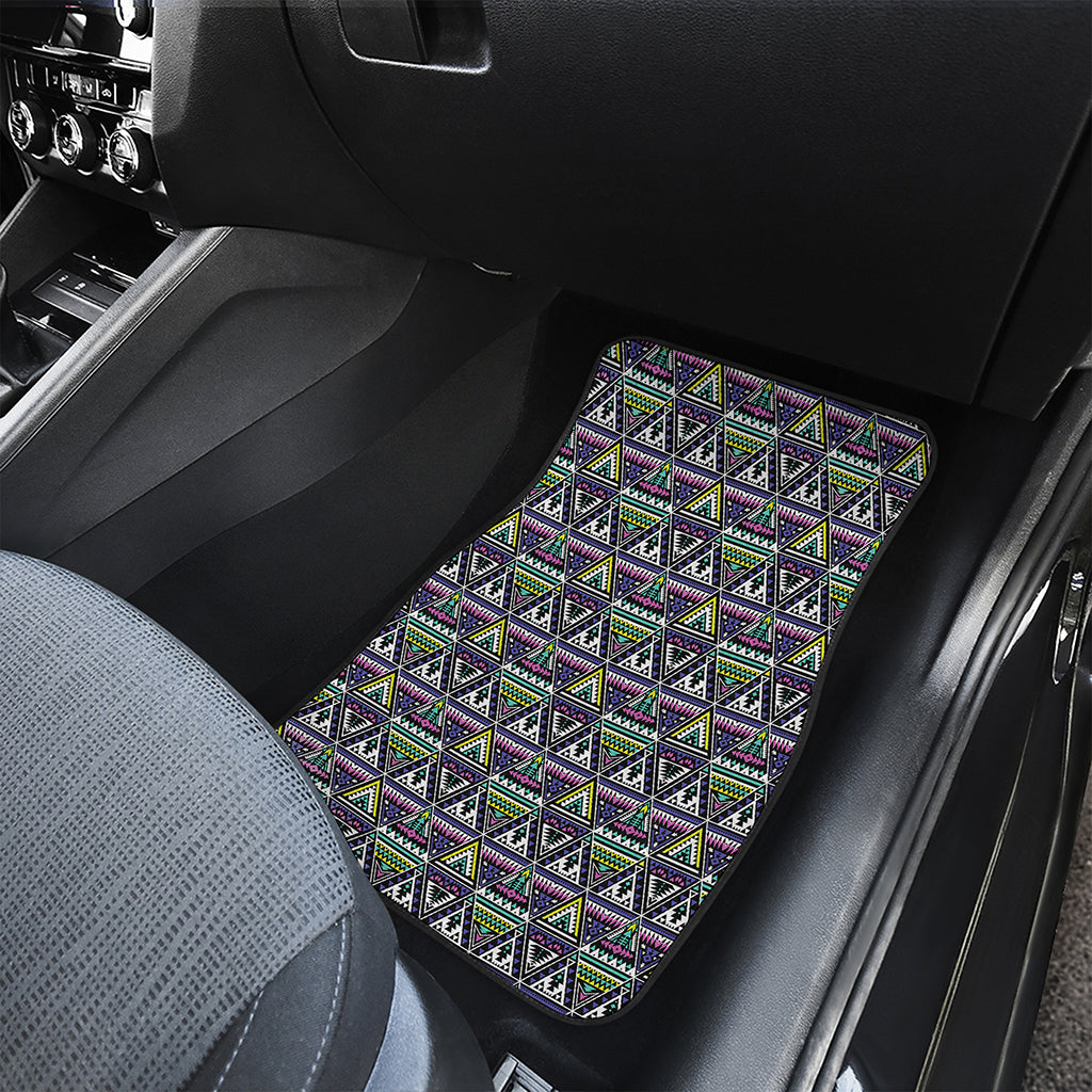 Colorful Geometric Native Navajo Print Front and Back Car Floor Mats