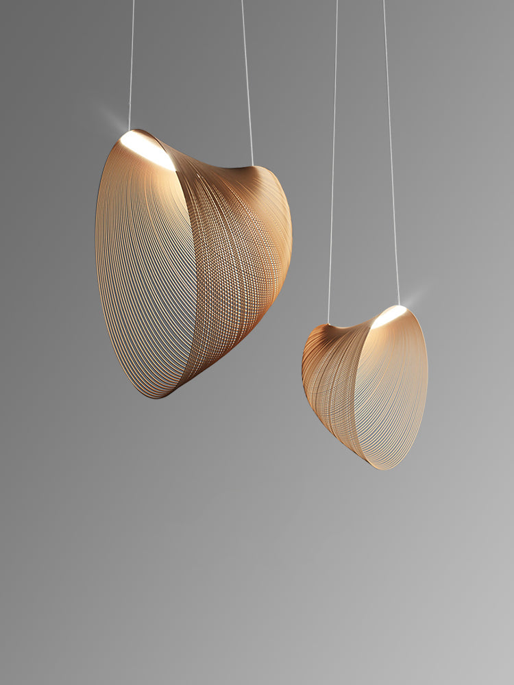 Japandi Style Wood Ring Pendant Light