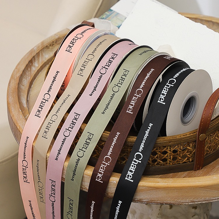 Flower Packaging Ribbon 2.5cm English Ribbon Gift Baking Decorative Belt Tie DIY Material Flower Shop Floriculture