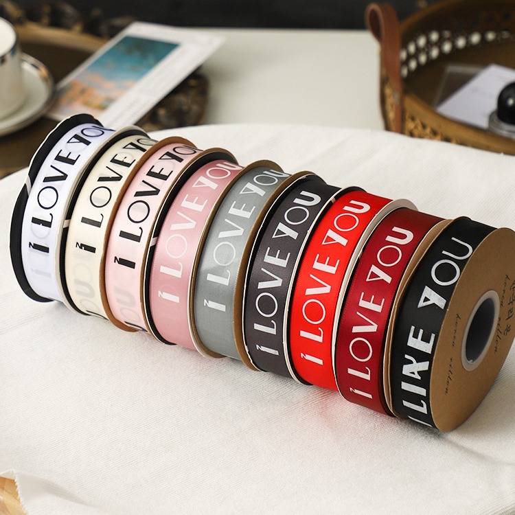 Flower Wrapping Paper Ribbon Ribbon 2.5 English Ribbon Cake Baking Ribbon Tie for Gift Gift Wrapping Silk