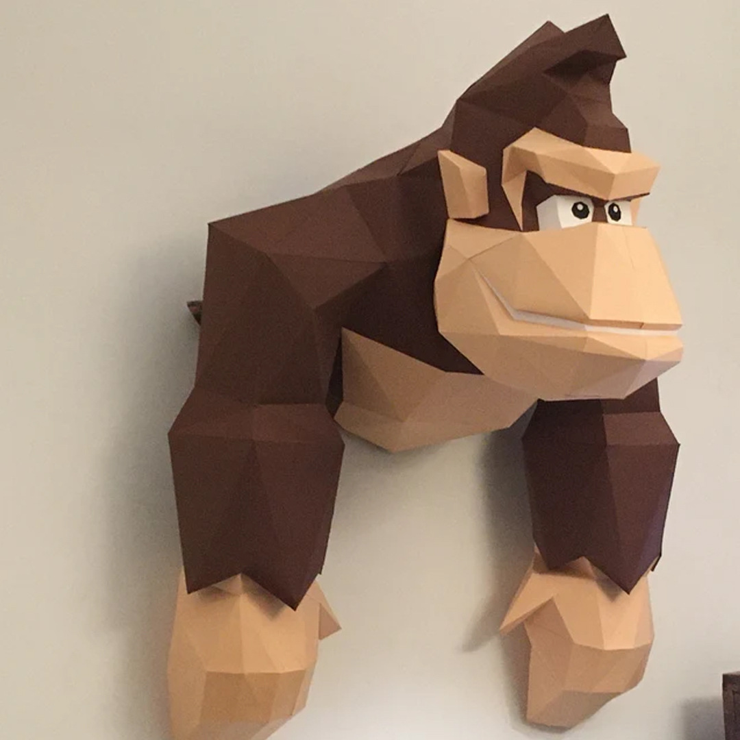 King Kong orangutan new animal paper model window bedroom home wall decoration DIY handmade
