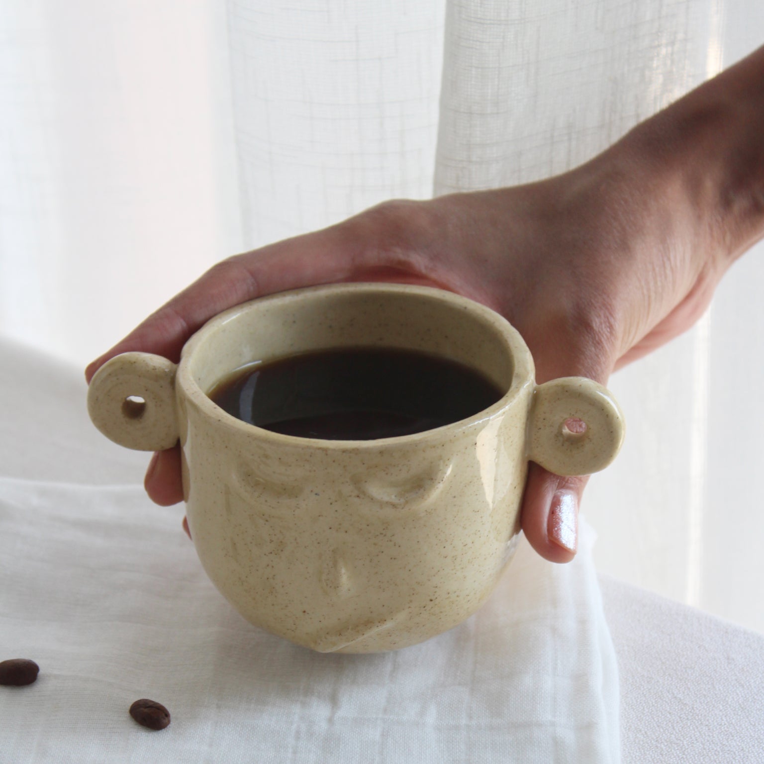 The Warrior Face Mug | 250 ml | Beige
