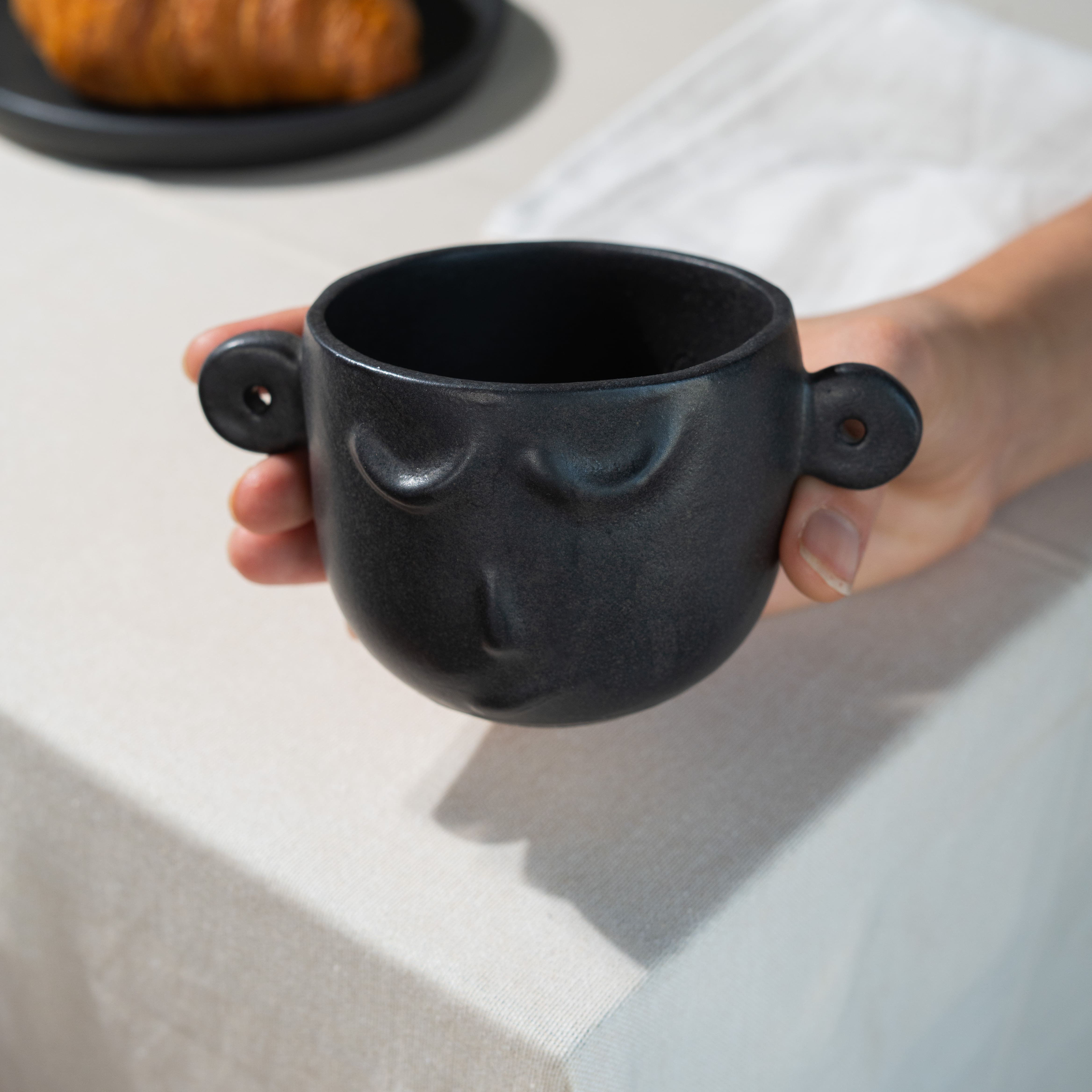 The Warrior Face Mug | 250 ml | Charcoal Black