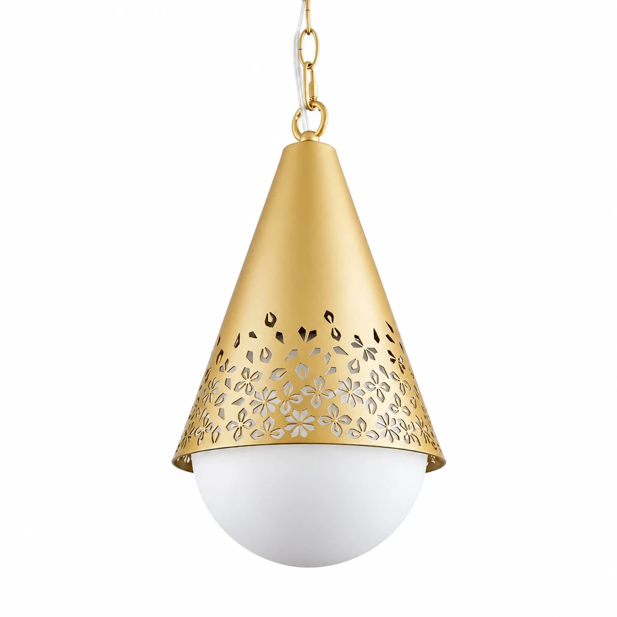 Baoxela outdoor pendant light gold matte finish with white glass shade