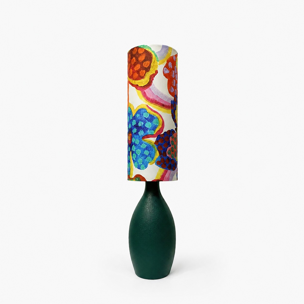 Vícebarevná květinová stolní lampa