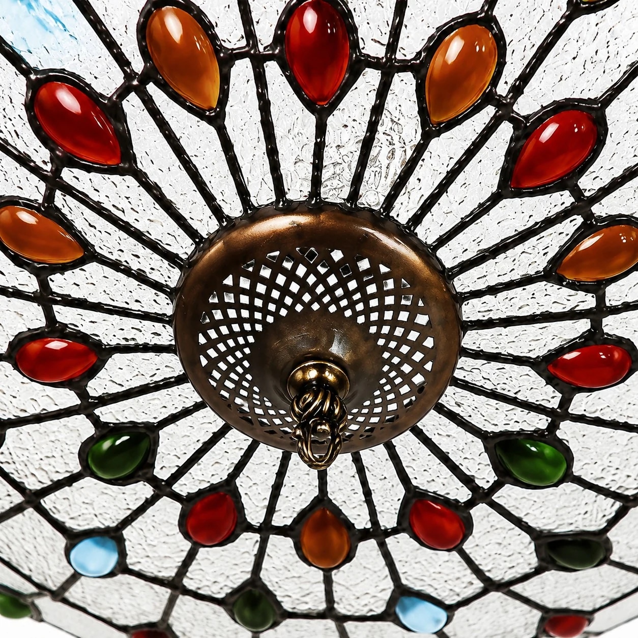 Clear glass and metalwork detail