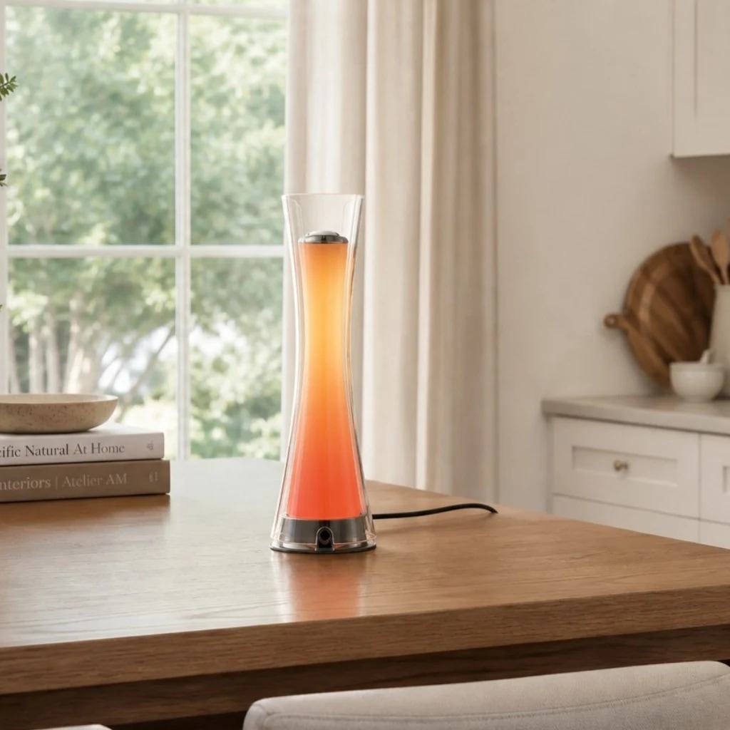 Console table gradient lamp scene