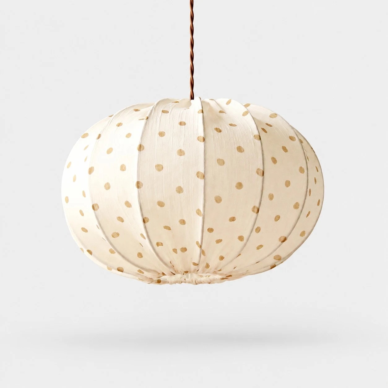 Vintage Polka Dot Fabric Pendant Lamp