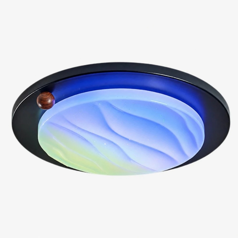 Walnut RGB Dynamic Sky Flush Mount Ceiling Light finish