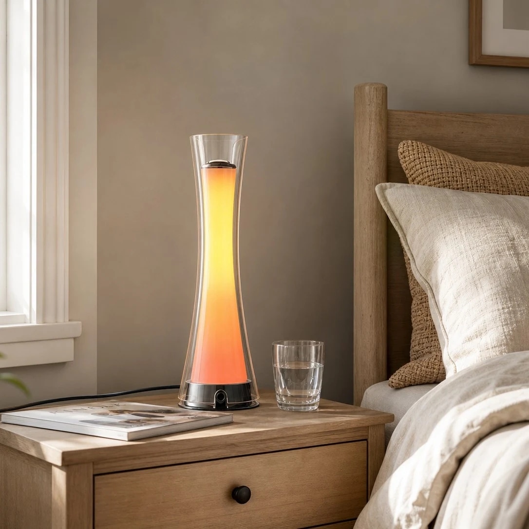 Bedside sunset gradient lamp scene