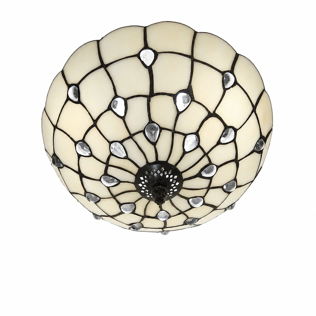 30 cm 2-Light White Beads Silver Shell flush mount light