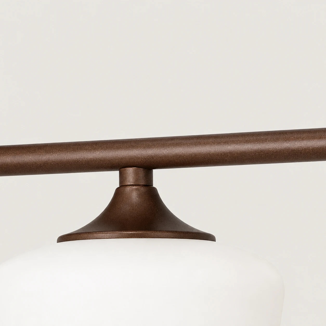 Detail der linearen Stangen- und Schattierungsverbindung in Coffee Brown