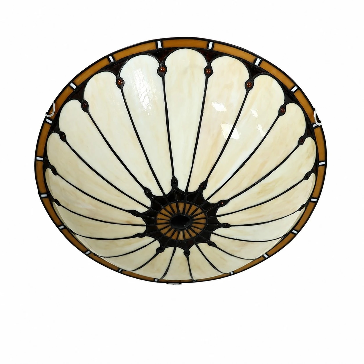 50 cm 3-Light Amber Arc Silver Shell flush mount light