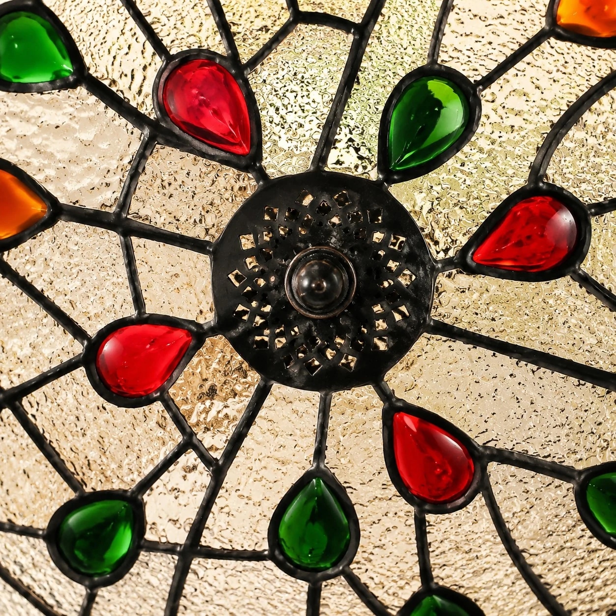 Colored glass bead detail