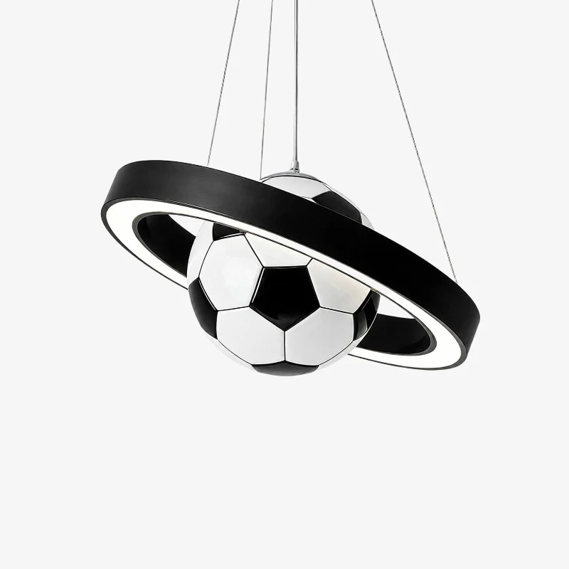 Lámpara colgante de fútbol negra con acabado