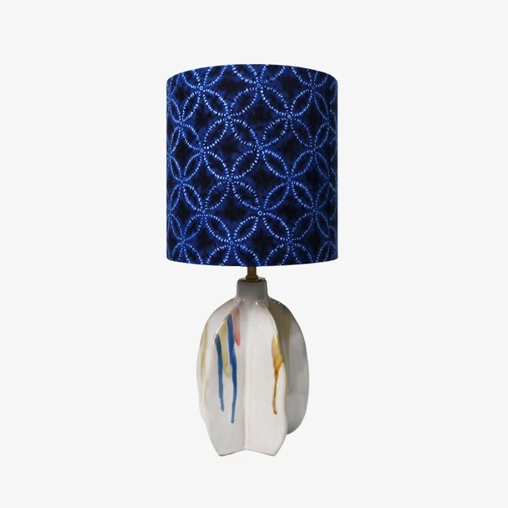Blue Botanical Ceramic Table Lamp detail