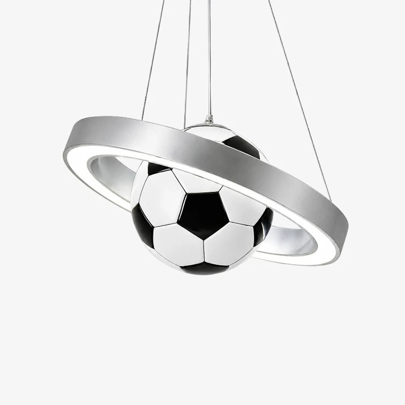 Lámpara colgante de fútbol plateada