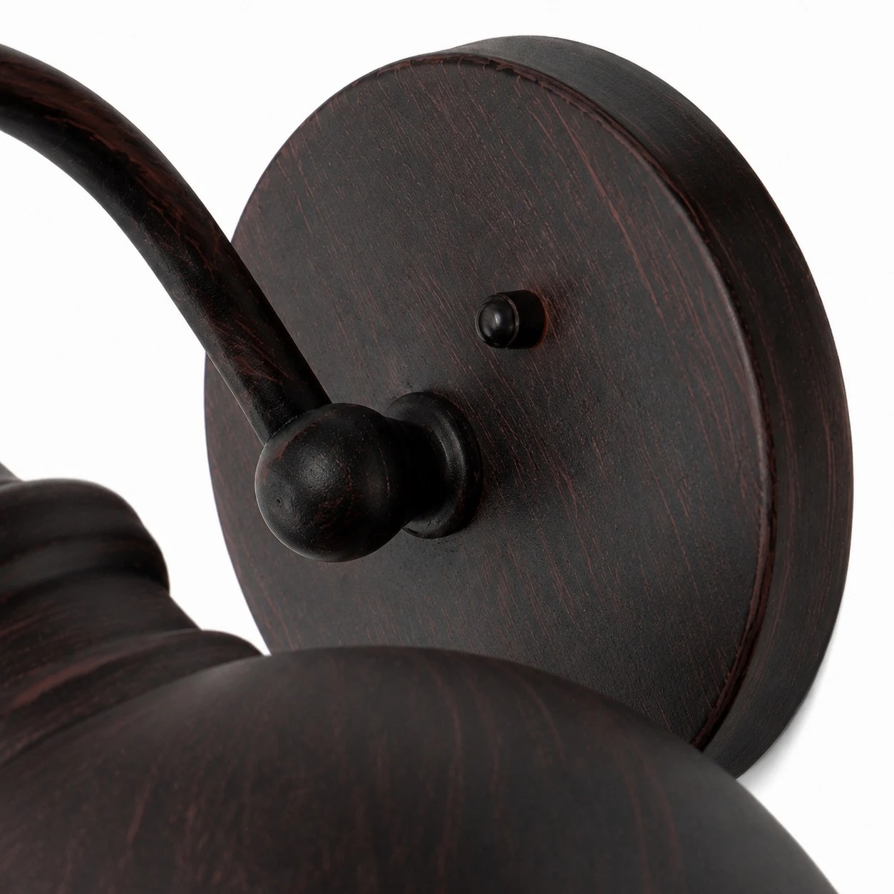 Detail der runden Wandplatte und Halterung
