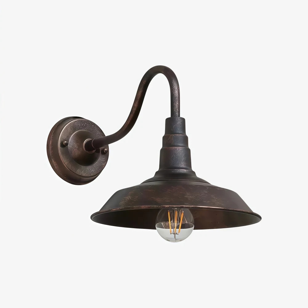 Lámpara de pared Solenvo con acabado antiguo