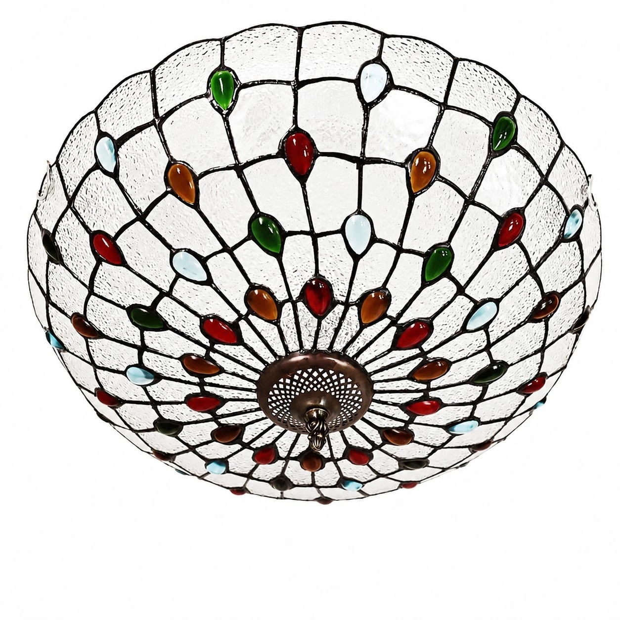 50 cm 3-Light Clear Gem Diamond Clear flush mount light