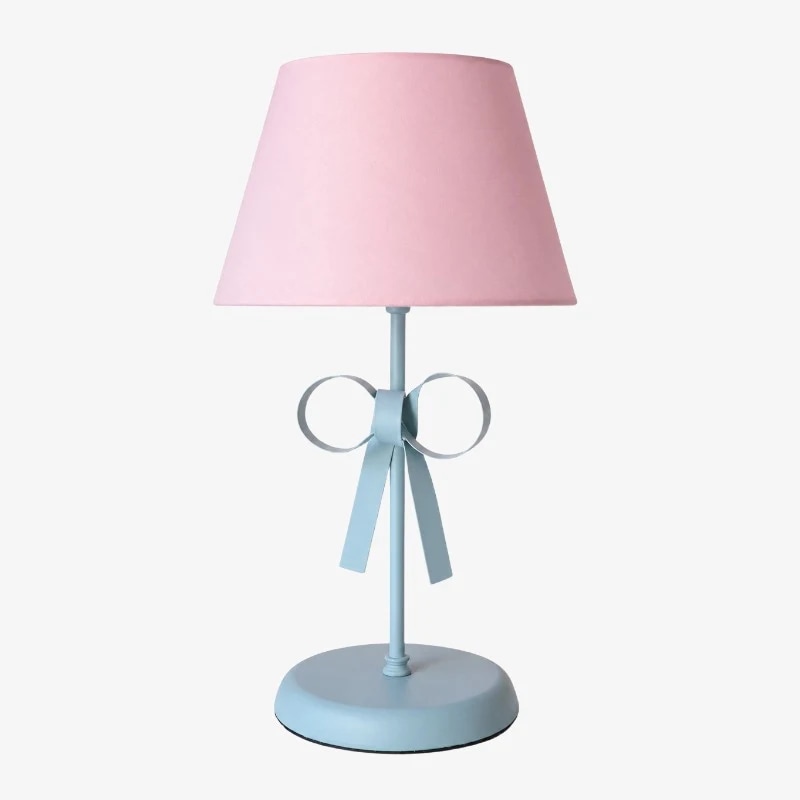 Abajur rosa com corpo azul