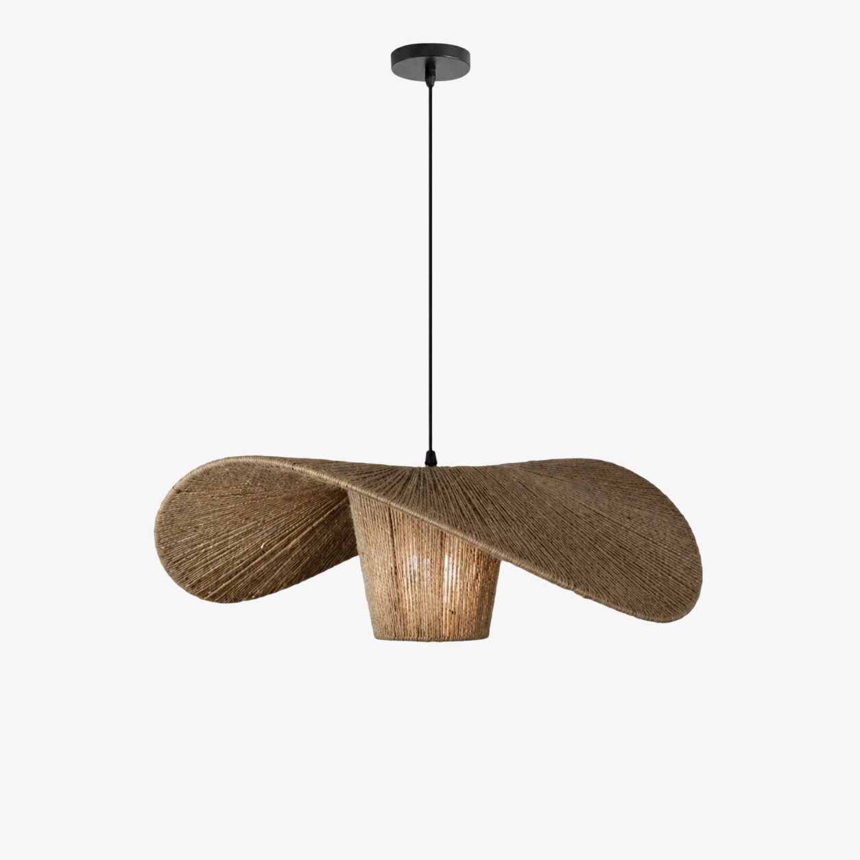 Lampada a sospensione in corda di canapa da 80 cm (opzione di dimensione)