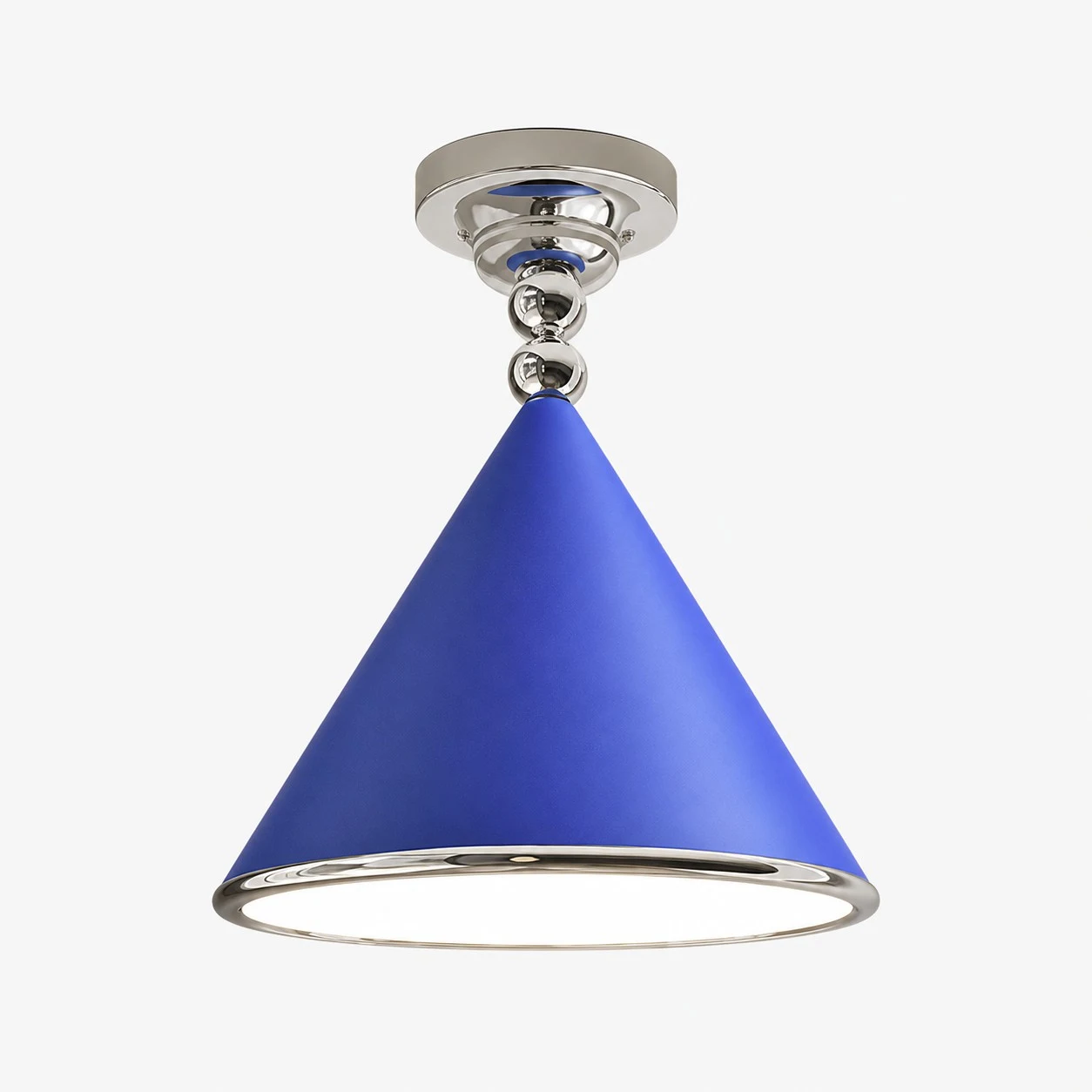 Luminária de teto azul + cromada de 40 cm / 15,7 polegadas