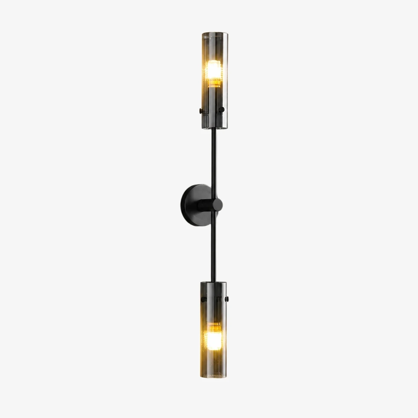 Aplique de pared de alabastro negro cobrizo con dos cabezales de luz.