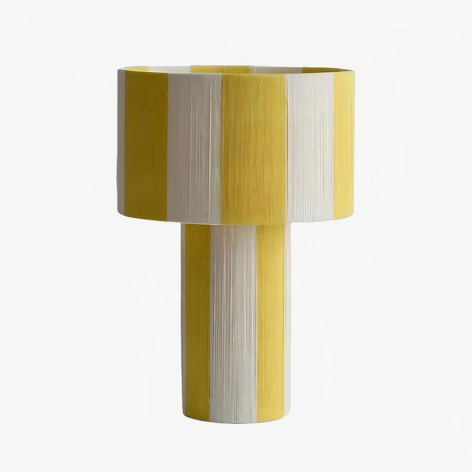 Lampada da tavolo intrecciata a righe gialle (opzione di colore)