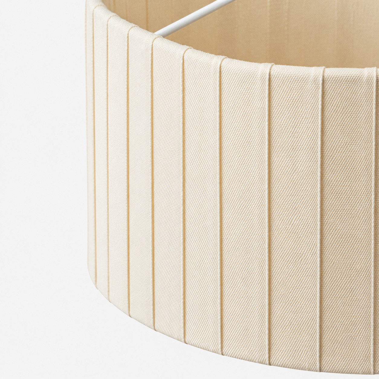 Pleated fabric shade detail