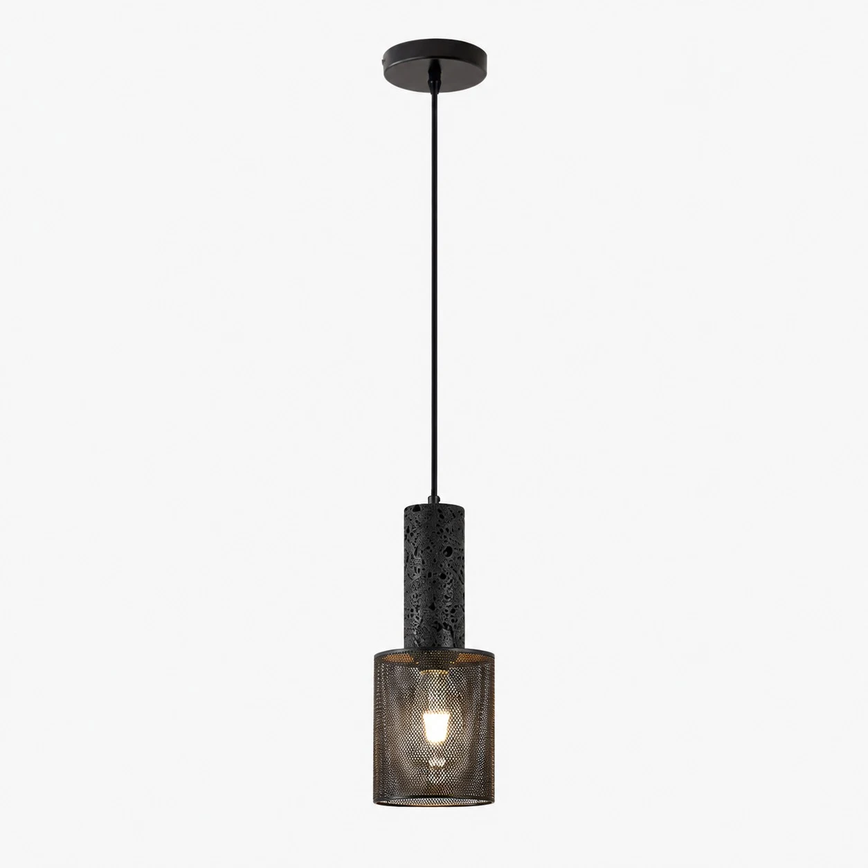 Style A full black mesh pendant light