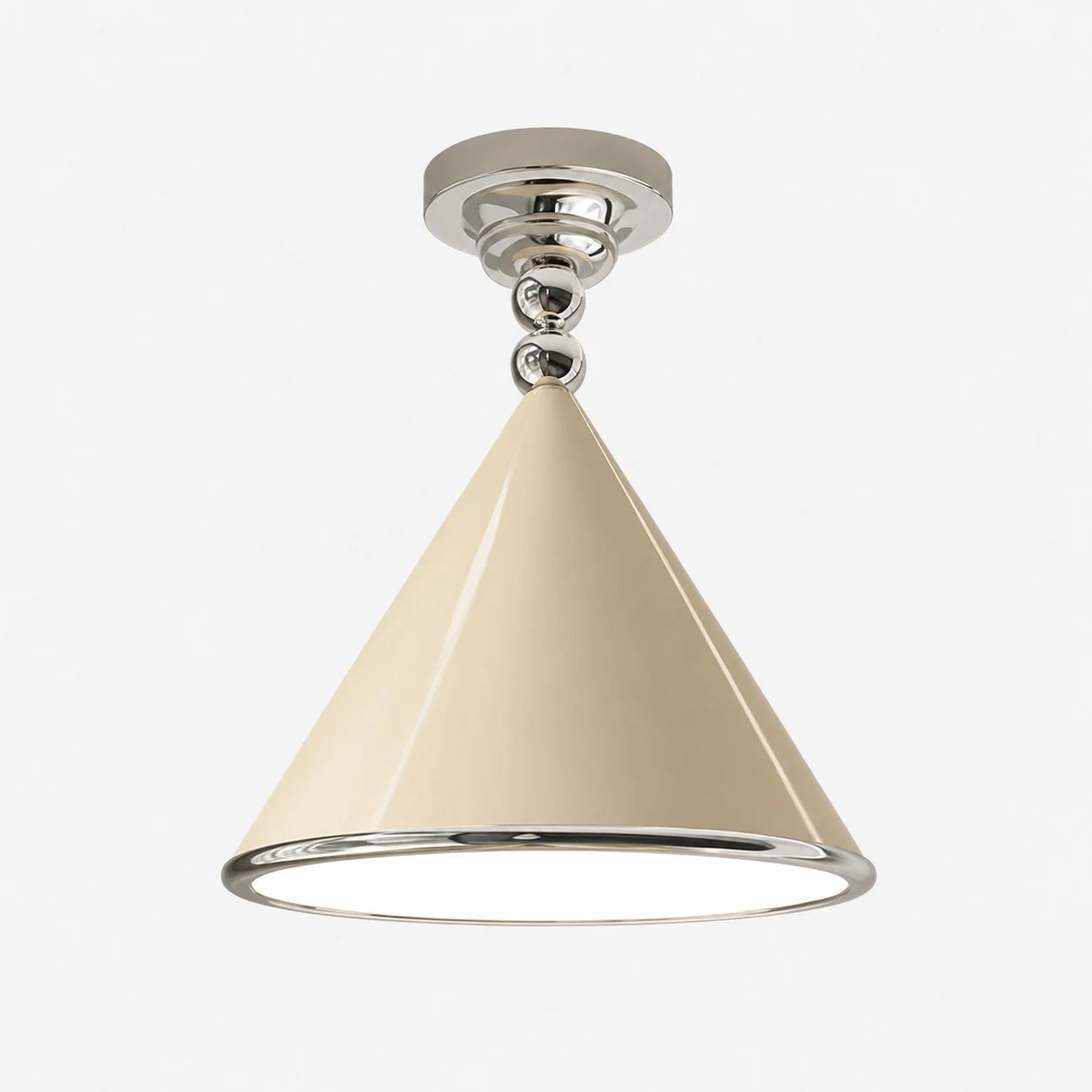 Luminária de teto creme branca + cromada de 40 cm / 15,7 polegadas