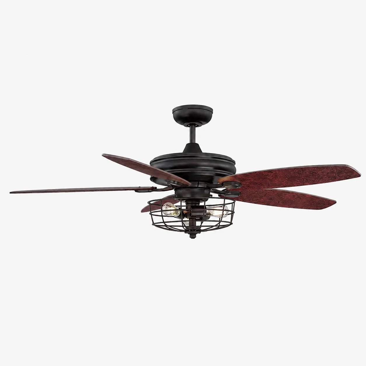 Lâminas de madeira escura preta com gaiola de arame / 132 cm / 52″