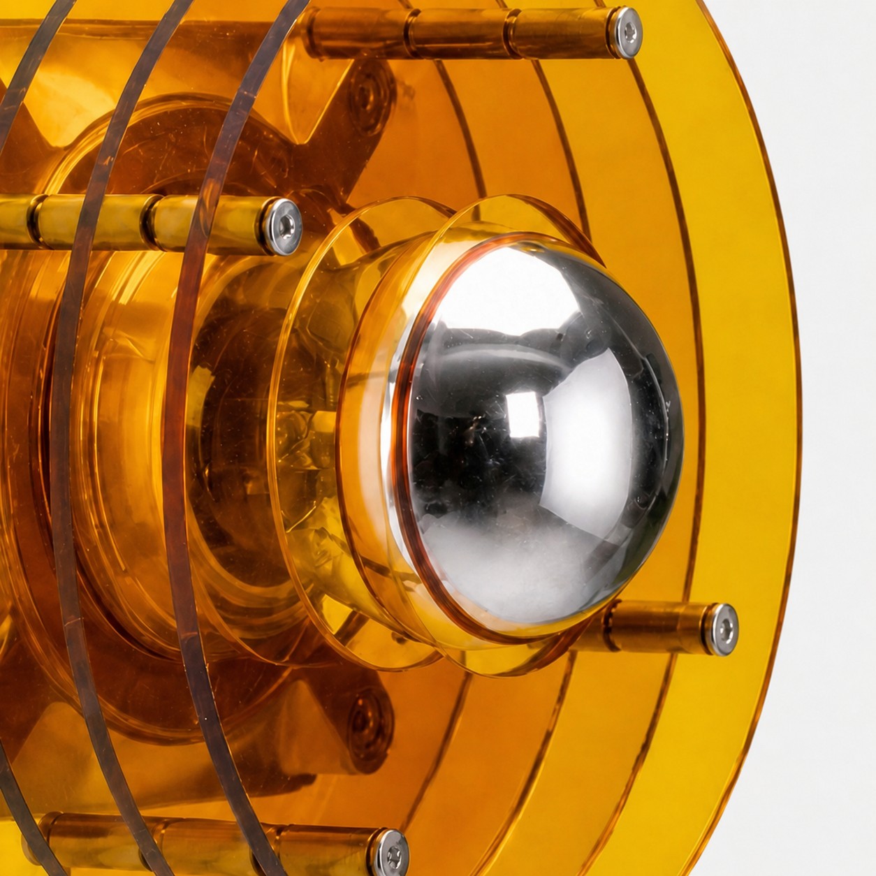 E27 bulb and chrome center detail